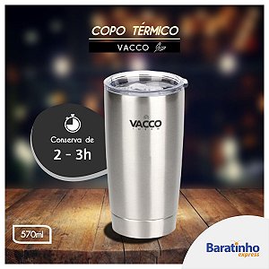 Copo Térmico Vacco Therm 570ml Com Tampa Inox Para Cerveja