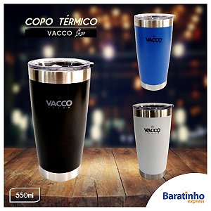 Copo Térmico Vacco Therm 550ml Com Tampa Inox Para Cerveja