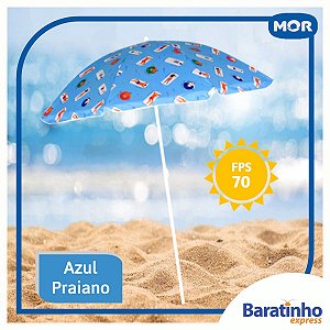 Guarda Sol Com FPS 70 Azul Praiano 1,80m Mor Praia Piscina