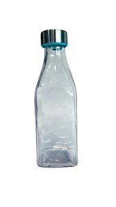 Garrafa De Água Vidro 500ml Na Cor Azul