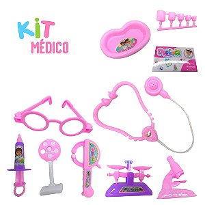 Kit Médico Menina Brinquedo Infantil 11 Itens Educativo
