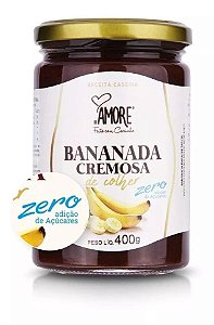 Bananada Cremosa Premium De Colher 400g Zero Açucar Rb Amore