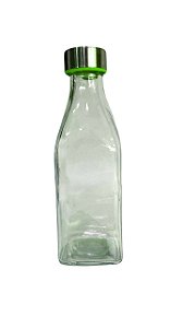 Garrafa De Água Vidro Quadrado 1L Rosqueável Cor Verde