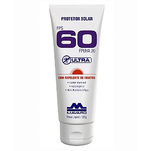 Creme Protetor Solar Fator Fps 60 Com Repelente 120g Mavaro