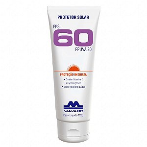 Creme Protetor Solar Fator Fps 60 Bisnaga 120g Mavaro