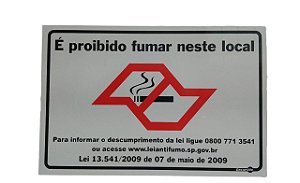 Placa É Proibido Fumar Neste Local Ps-611  20x30- Encartale