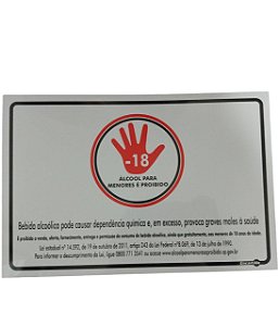 Placa Proibido Venda Bebida Para Menores De 18 Anos 30x20