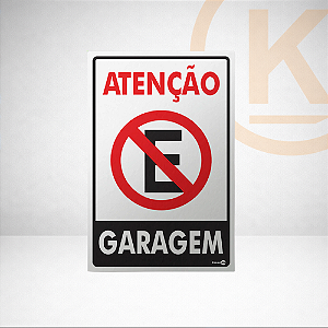 Placa Atenção - Garagem 20 x 30