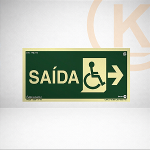 Placa Fotoluminescente S16-D Saída Acessível à Direita