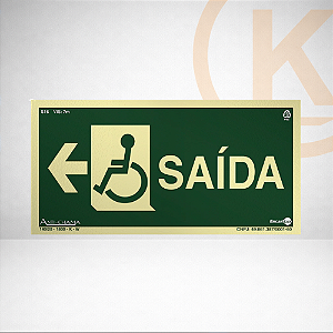Placa Fotoluminescente S16-D Saída Acessível à Esquerda