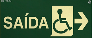 Placa Fotoluminescente S16-D Saída Acessível à Esquerda