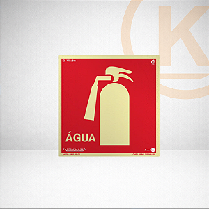 Placa Fotoluminescente - Extintor Água c/ Pictograma