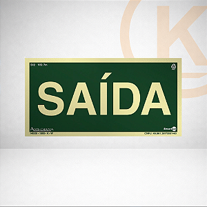 Placa Fotoluminescente S12 Saída de Emergência