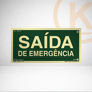 Placa Fotoluminescente S12-2 Saída de Emergência