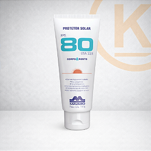 Protetor Solar FPS 80 Mavaro 120g Profissional - Toque Seco UVA UVB