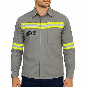 CAMISA NR10 CINZA COM REF VERDE MLV
