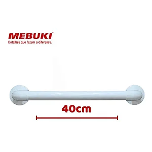 Barra de Apoio Mebuki 80cm 50cm 40cm em Alumínio Branco para Banheiro