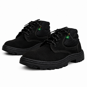 Botina Segurança Nobuck Preto Bico Pvc Antiderrapante - CA 51483