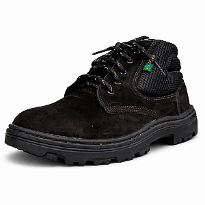 Botina de Segurança Exfak Nobuck Preta com Cadarço