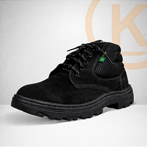 Botina Segurança Nobuck Preto | Bico Pvc | Antiderrapante - CA 51483