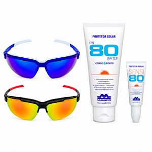 Kit Ciclista Óculos Kronos + Protetor Solar FPS 80 + Protetor Labial Grátis