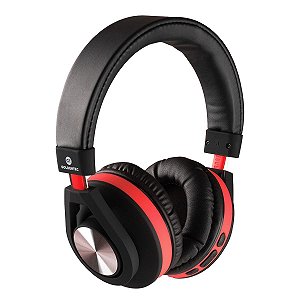 Headphone Goldentec Bluetooth Dual Color Preto com Vermelho