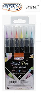 Marcador Brush Pen - Blister c/6 Cores Pastel - BRW