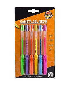 Kit Caneta Gel c/6 Cores Neon - Jocar