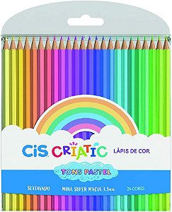 Lapis De Cor Cores Pasteis 24 Cores Cis Criatic