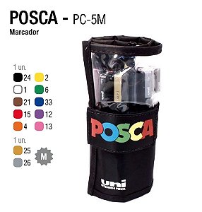 Caneta Posca Marcador Rollerset 2.5mm C/12 Unidades Pc-5m