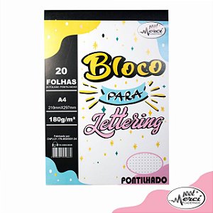 Bloco Livro Para Lettering Pontilhado 20fls 180g A4 Merci