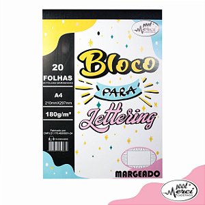 Bloco Livro Para Lettering Margeado 20fls 180g A4 Merci