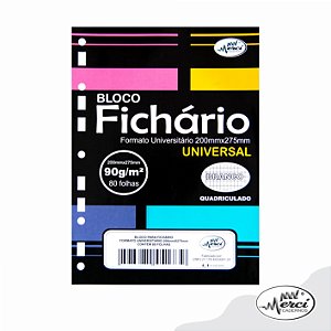 Refil Folha P/ Fichário Quadriculado Merci 90g - Pct c/80 FL