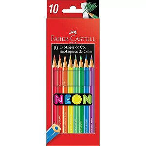 Lápis De Cor Neon 10 Cores - Faber Castell Lançamento