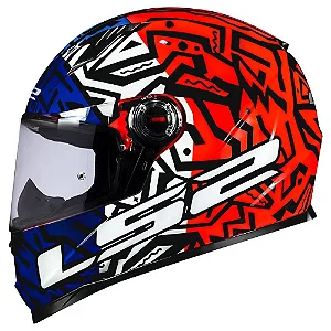 Capacete LS2 FF358 Memphis Laranja/Azul