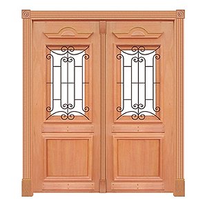 Porta Maciça Realeza Com Grade Dupla