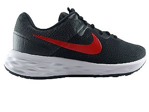 Tenis Masculino Nike Revolution 6 Nn Preto Vermelho