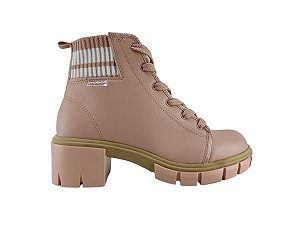 Bota Coturno Moleca Tratorada 5338.103 Rosa