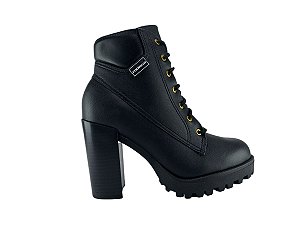 Bota Coturno Moleca 5325.119 Pelica Preto