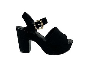 Sandalia Feminina Anabela Bebece T5121-496 Nobuck Preto