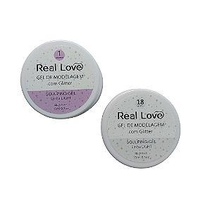 Gel de Alongamento Unhas com Glitter Linha Light (15ml) - Real Love