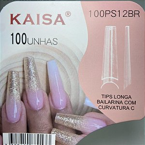 Tip Alongamento de Unha Longa Bailarina com Curvatura C (100un) - Kaisa