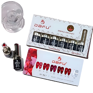 Kit Esmalte em Gel Dafu 10ml – 5 Red Véu + 1 Olho de Gato