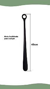 calçadeira calçador de sapatos longa 45cm preto