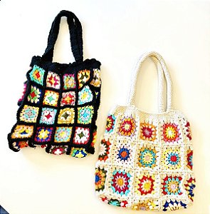 crochet square bolsa