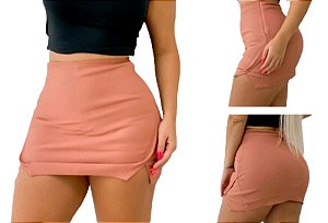Shorts Saia Curta Cintura Alta com Fendas Laterais P, M, G