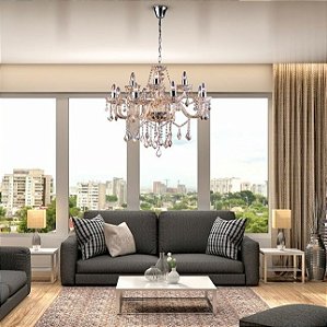 Lustre de cristal Nice 12 Champagne