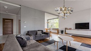 Lustre de cristal Cristalle 55cm Champagne