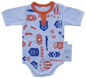 Body Bebê Manga Curta Estampa - War