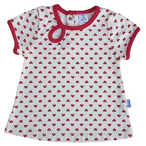 Camiseta Bebê em Suedine Estampa Coração